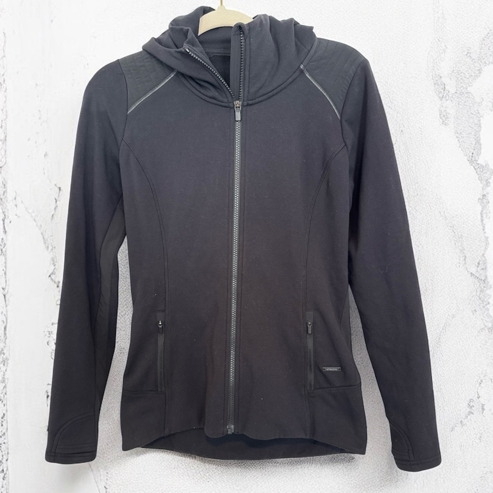Athleta Stronger Full Zip Black Hoodie Size XS